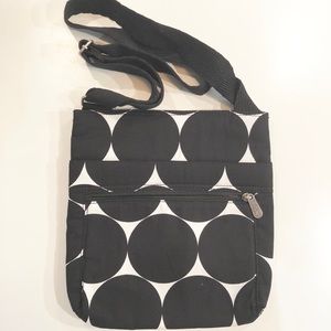 Like New Thirty-One B/W Organizing Crossbody Bag